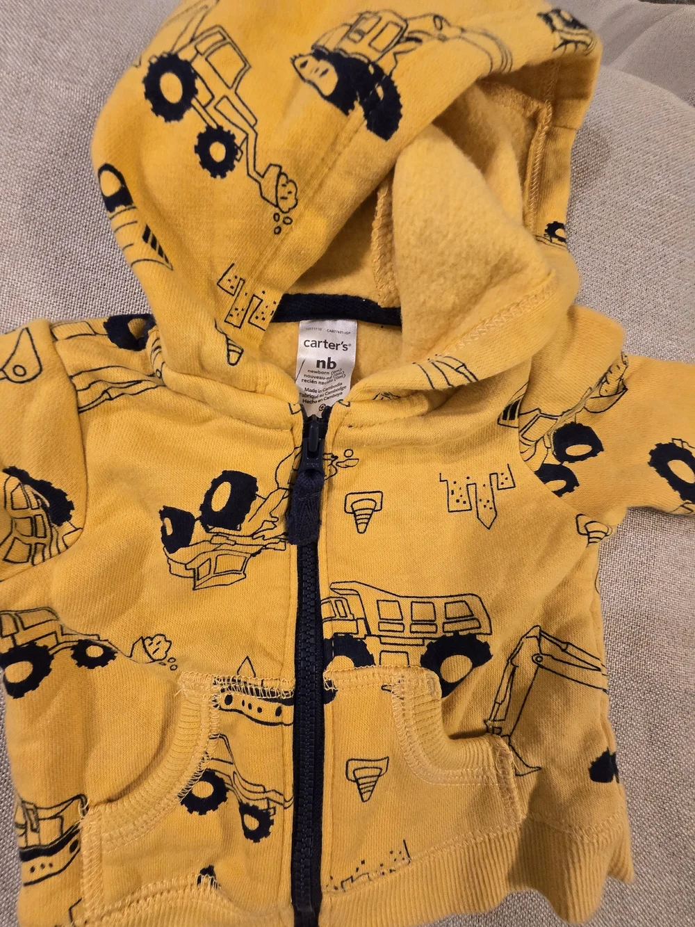 Newborn Baby Boy Winter Clothes Lot NB Carter's Fleece Jacket Hoodie Buffalo